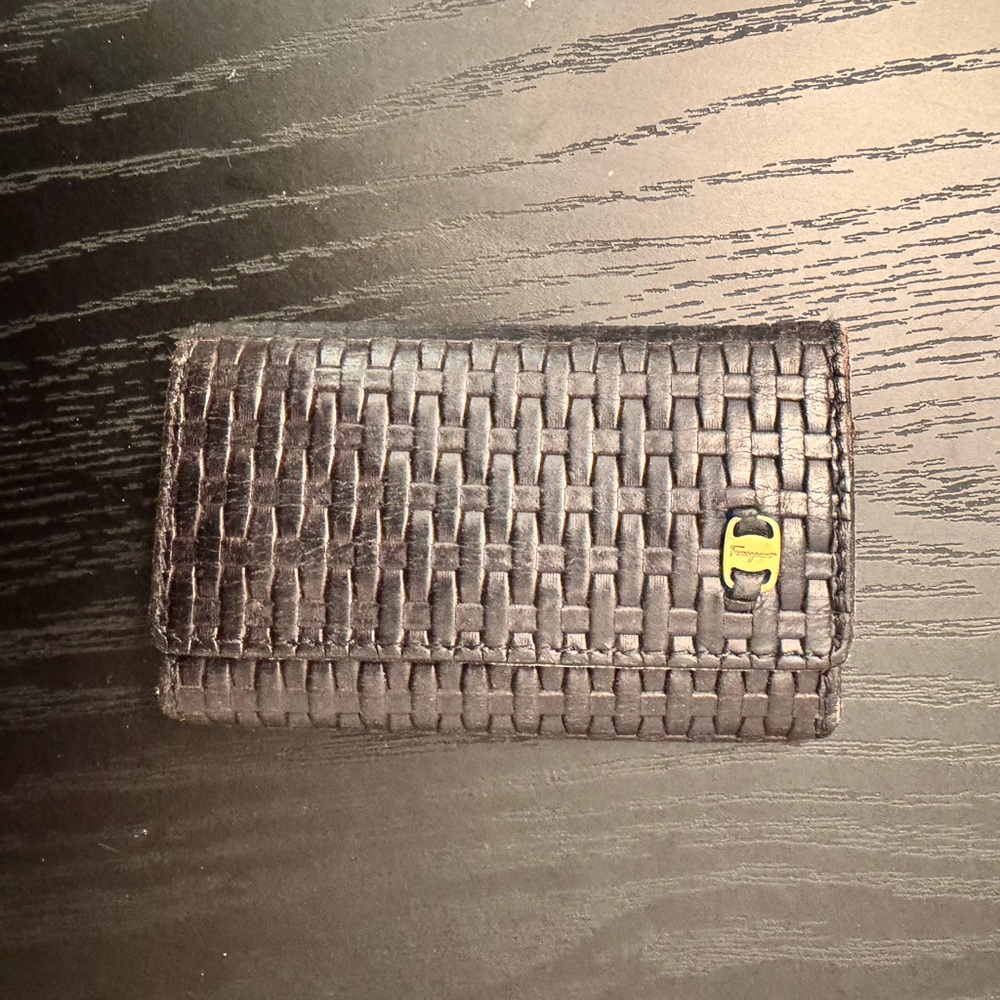 Woven Black Leather Wallet
